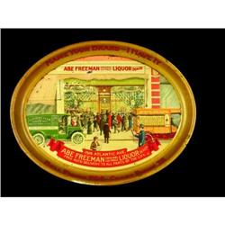 Abe Freeman Liquor Dealer Tin Serving Tray
