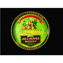 Jas. E. Pepper Whiskey Tin Serving Tray