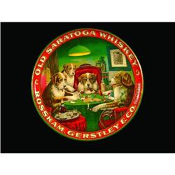 Old Saratoga Whiskey Tin Serving Tray