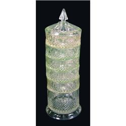 Stacking Pressed Glass Candy Jar