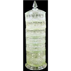 Pressed Glass Stacking Candy Dish