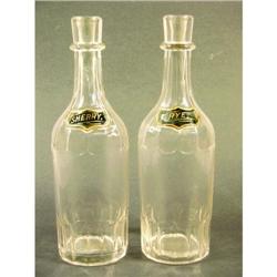 Sherry/Rye Label Under Glass Bottles