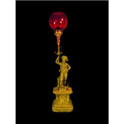 Early White Metal Cigar Lighter Small Boy