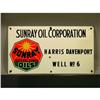 Sunray Oil Corporation Porcelain Sign
