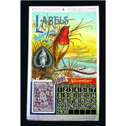 1891 US Playing Cards Calendar Page