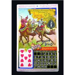 1891 US Playing Cards Calendar Page
