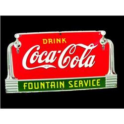 Coca Cola Porcelain Fountain Service Sign