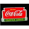 Image 1 : Coca Cola Porcelain Fountain Service Sign