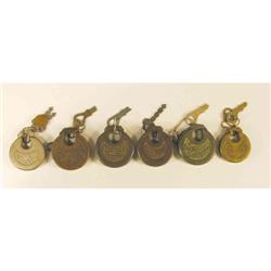 Six Pancake Style Padlocks