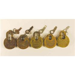 Five Pancake Style Padlocks