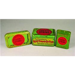 Three Lucky Strike Tobacco Tins