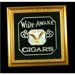 Wide-Awake Cigars Reverse Glass Sign