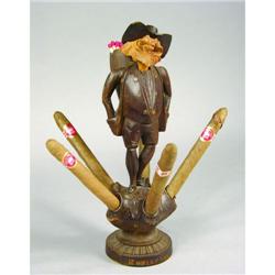 Rheinfall Figural Wood Cigar Match Holder
