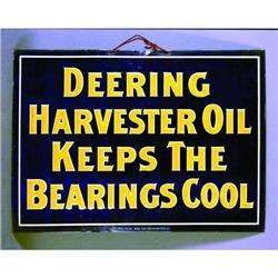 Deering Harvester Oil Porcelain Sign