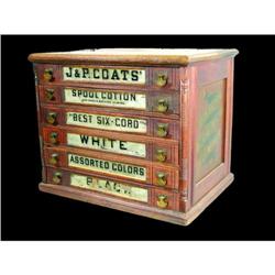 J.P. Coats 6 drawer spool cabinet