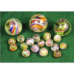 Lot of 18 Swirl Marbles