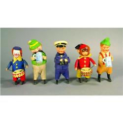 Lot of Five German Wind Up Tin Toys