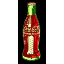 Coca Cola Die Cut Tin Thermometer
