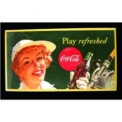 1950 Coca Cola Cardboard Sign