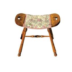 Saddle Stool with Tapestry Fabric