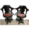 Image 1 : Two Saloon Chairs Cast Iron Bases