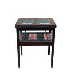 Walnut with Glass Fold Out Bar