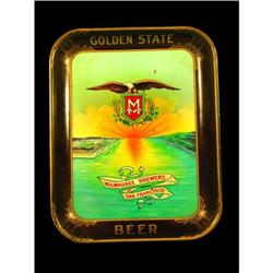 Two Golden State Beer Tin Serving Trays