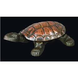 Copper flash and Cast Iron Turtle Spittoon