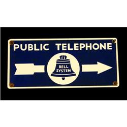 Bell System Public Telephone Sign