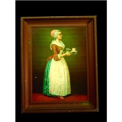 La Belle Chocolatiere Self Framed Tin Sign