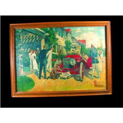 I. W. Harper Whiskey Canvas Sign