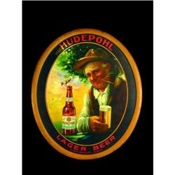 Hudepohl Lager Beer Self-Framed Tin Sign
