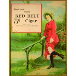 Red Belt Cigar Paper Sign