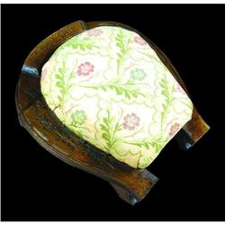 Walnut Horse Shoe Shaped Foot Stool