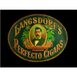 Langsdofs Perfecto Cigars Tin Sign