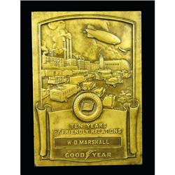 Two Bronze Good Year Customer Plaques