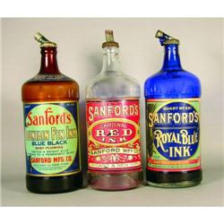 Three Misc. Sandford Ink Bottles