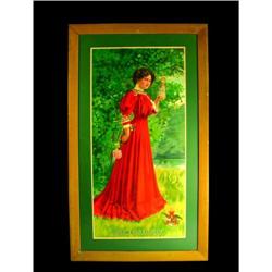 1907 The Budweiser Girl Paper Sign