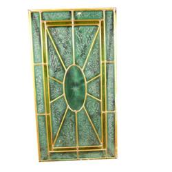 Four Beveled Etched Glass Windows