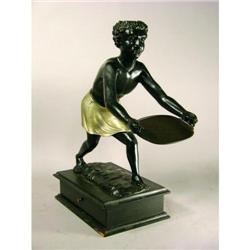 Black Americana Wood Figure Holding Tray