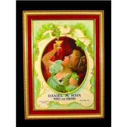 Daniel M. Hain Wines Liquors Paper Sign
