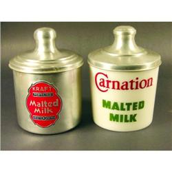 Four Malted Milk Canisters