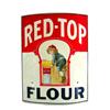Image 1 : Rare Red Top Flour Curved Porcelain Sign
