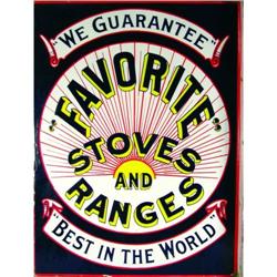 Favorite Stoves Ranges porcelain sign