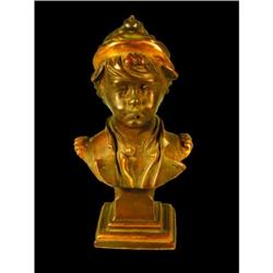 Figural Cigar Lighter, Bust of Young Man