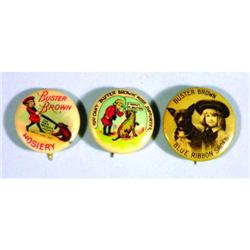 Three Buster Brown Celluloid Pinbacks