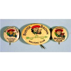 Three Advertising Celluloid Pinbacks