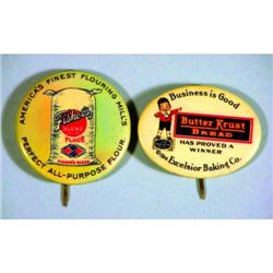 Two Celluloid Advertising Pinbacks