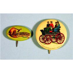 Two Celluloid Advertising Pinbacks