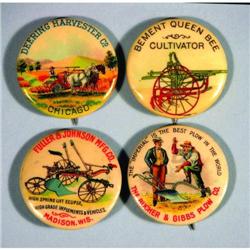Four Celluloid Advertising Pinbacks